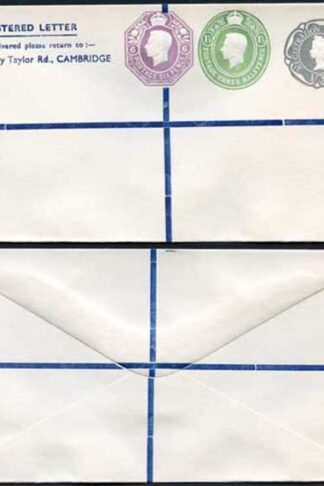 KGVI and QEII 6d 1 1/2d and 1/3 Compound PRIVATE Registered Envelope RSP11 Size