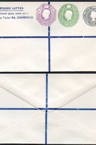 KGVI and QEII 6d 1 1/2d and 1/3 Compound PRIVATE Registered Envelope RSP11 Size