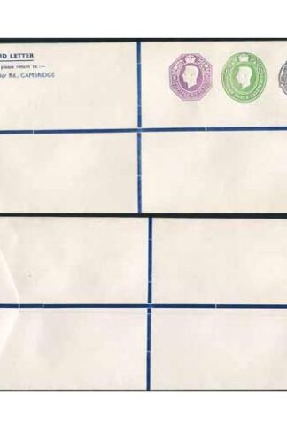 KGVI and QEII 6d 1 1/2d and 1/3 Compound PRIVATE Registered Envelopes RSP11 Siz