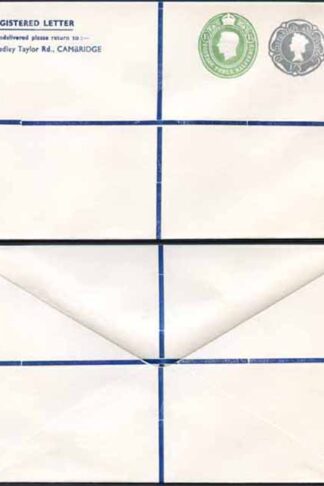 KGVI and QEII 1 1/2d and 1/3 Compound PRIVATE Registered Envelopes RSP9 Size N