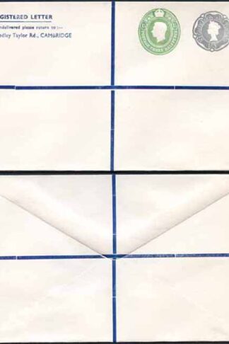 KGVI and QEII 1 1/2d and 1/3 Compound PRIVATE Registered Envelopes RSP9 Size N