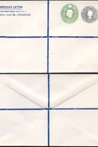 KGVI and QEII 1 1/2d and 1/3 Compound PRIVATE Registered Envelopes RSP9 Size N