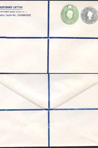 KGVI and QEII 1 1/2d and 1/3 Compound PRIVATE Registered Envelopes RSP9 Size N
