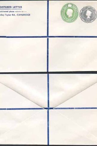 KGVI and QEII 1 1/2d and 1/3 Compound PRIVATE Registered Envelopes RSP9 Size N
