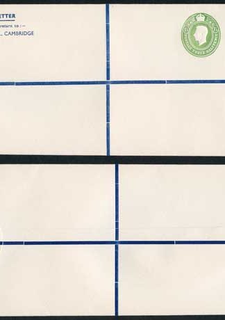 KGVI and QEII RSP9 1 1/2d and 1/3 Compound Private Registered Envelope Size J