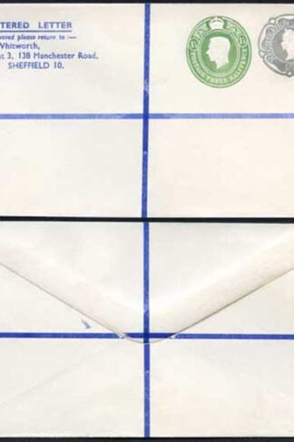 KGVI and QEII 1 1/2d and 1/9 Compound PRIVATE Registered Envelopes RSP13 Size G