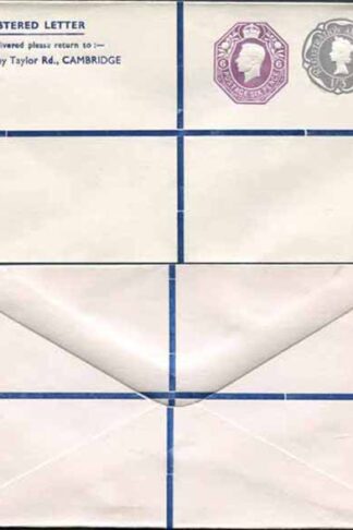KGVI and QEII 6d and 1/9 Compound PRIVATE Registered Envelopes RSP13 Size G