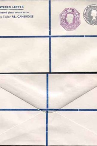 KGVI and QEII 6d and 1/9 Compound PRIVATE Registered Envelopes RSP13 Size G