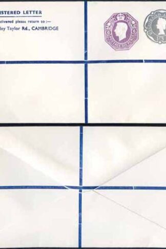 KGVI and QEII 6d and 1/9 Compound PRIVATE Registered Envelopes RSP10 Size G