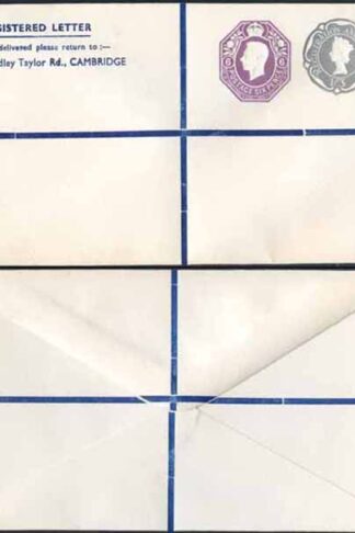 KGVI and QEII 6d and 1/9 Compound PRIVATE Registered Envelopes RSP10 Size G