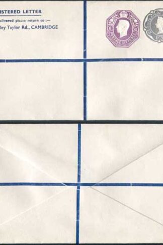 KGVI and QEII 6d and 1/9 Compound PRIVATE Registered Envelopes RSP10 Size G