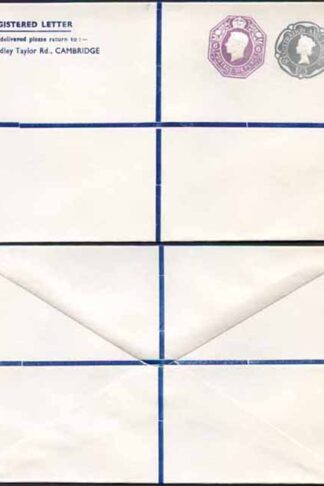 KGVI and QEII 6d and 1/9 Compound PRIVATE Registered Envelopes RSP10 Size N