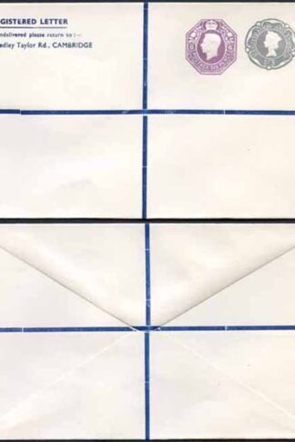 KGVI and QEII 6d and 1/9 Compound PRIVATE Registered Envelopes RSP10 Size N