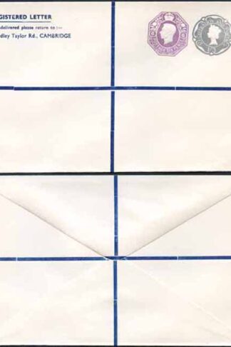 KGVI and QEII 6d and 1/9 Compound PRIVATE Registered Envelopes RSP10 Size N