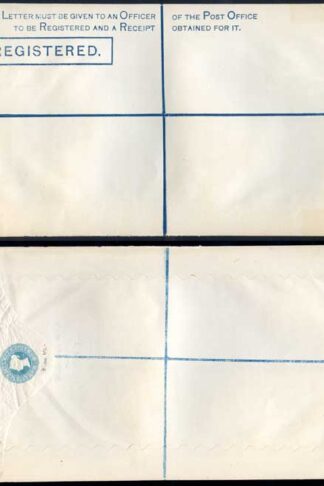RP6 QV 2d Blue Registered Envelope Size K Mint Dated 16.8.79