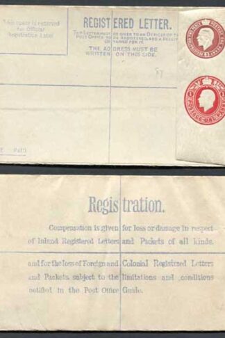 RP32b KGV 3d and 1d Compound Registered Envelope Size G Format RF9b Mint