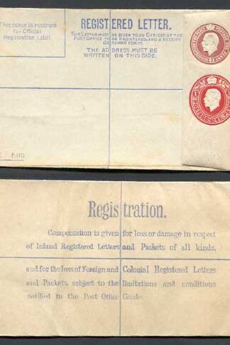 RP32b KGV 3d and 1d Compound Registered Envelope Size G Format RF9b Mint