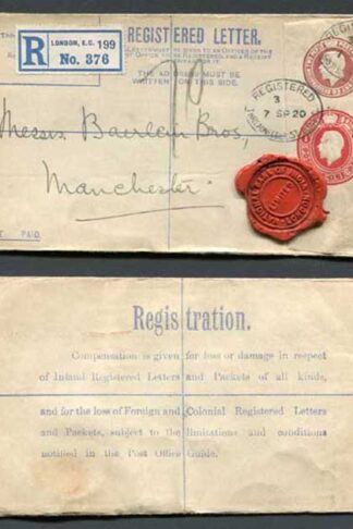 RP32a KGV 3d and 1d Compound Registered Envelope Size G Format RF9a Used