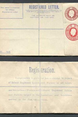 RP32a KGV 3d and 1d Compound Registered Envelope Size G Format RF9a Mint