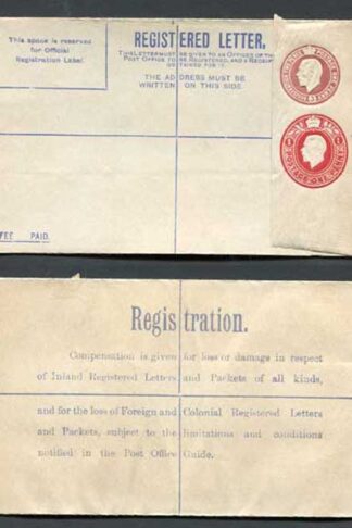 RP32a KGV 3d and 1d Compound Registered Envelope Size G Format RF9a Mint