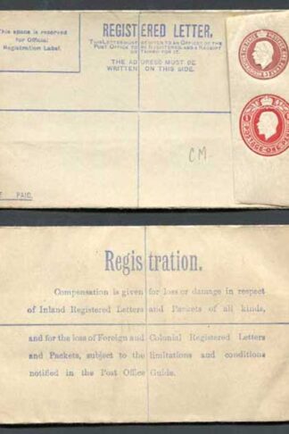 RP32a KGV 3d and 1d Compound Registered Envelope Size G Format RF9a Mint