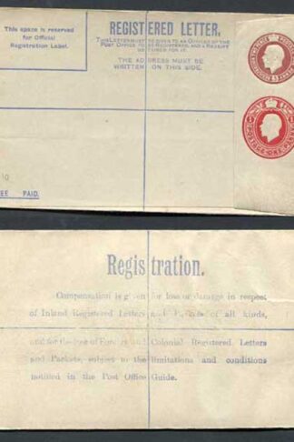RP32a KGV 3d and 1d Compound Registered Envelope Size G Format RF9a Mint
