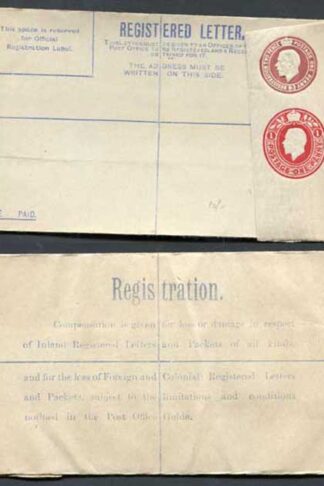 RP32a KGV 3d and 1d Compound Registered Envelope Size G Format RF9a Mint