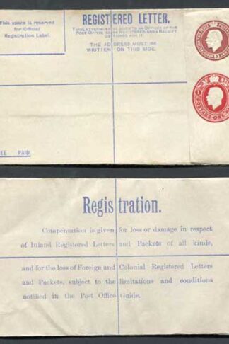 RP32a KGV 3d and 1d Compound Registered Envelope Size G Format RF9a Mint