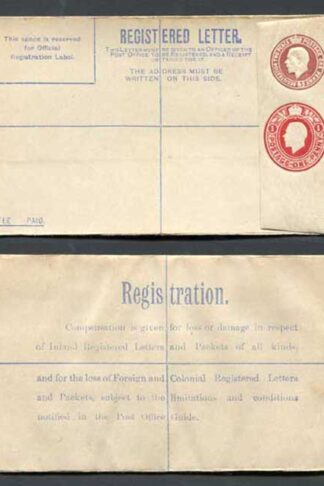 RP32a KGV 3d and 1d Compound Registered Envelope Size G Format RF9a Mint