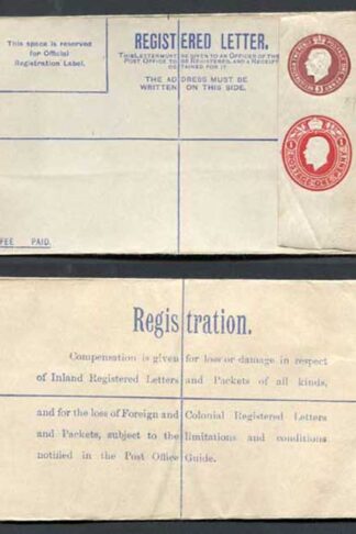 RP32a KGV 3d and 1d Compound Registered Envelope Size G Format RF9a Mint