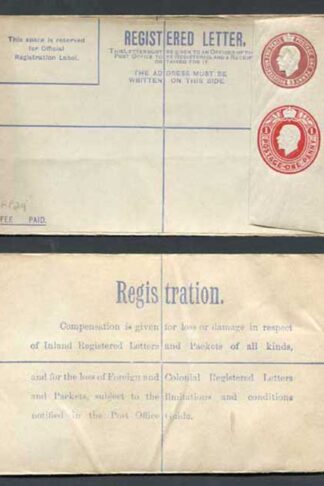 RP32a KGV 3d and 1d Compound Registered Envelope Size G Format RF9a Mint