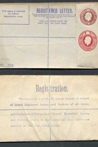 RP32a KGV 3d and 1d Compound Registered Envelope Size G Format RF9a Mint