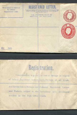 RP32a KGV 3d and 1d Compound Registered Envelope Size G Format RF9a Mint
