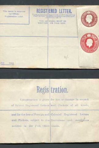 RP32a KGV 3d and 1d Compound Registered Envelope Size G Format RF9a Mint