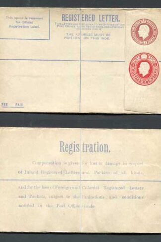 RP32a KGV 3d and 1d Compound Registered Envelope Size G Format RF9a Mint