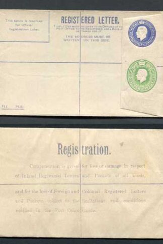 RP33b KGV 3 1/2d and 1/2d Compound Registered Envelope Size G Flap type 7 Mint
