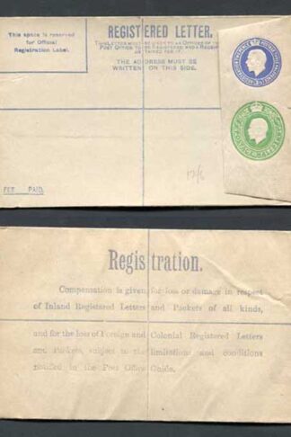 RP33b KGV 3 1/2d and 1/2d Compound Registered Envelope Size G Flap type 7 Mint