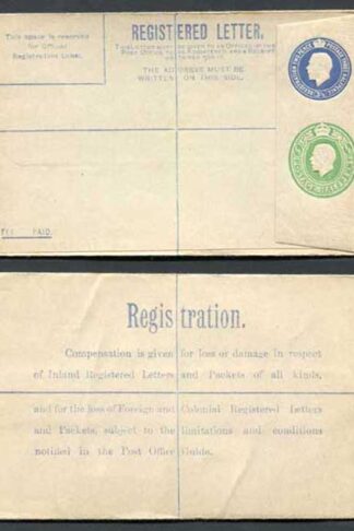 RP33b KGV 3 1/2d and 1/2d Compound Registered Envelope Size G Flap type 7 Mint