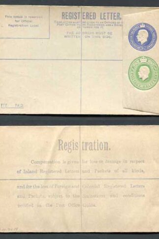 RP33b KGV 3 1/2d and 1/2d Compound Registered Envelope Size G Flap type 7 Mint