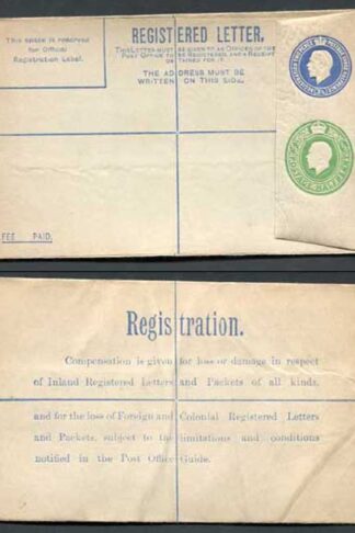 RP33b KGV 3 1/2d and 1/2d Compound Registered Envelope Size G Flap type 7 Mint