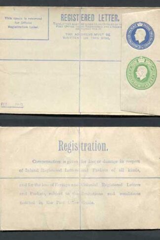 RP33b KGV 3 1/2d and 1/2d Compound Registered Envelope Size G Flap type 7 Mint