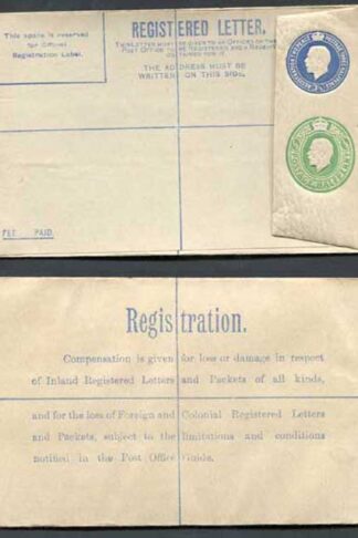RP33b KGV 3 1/2d and 1/2d Compound Registered Envelope Size G Flap type 7 Mint