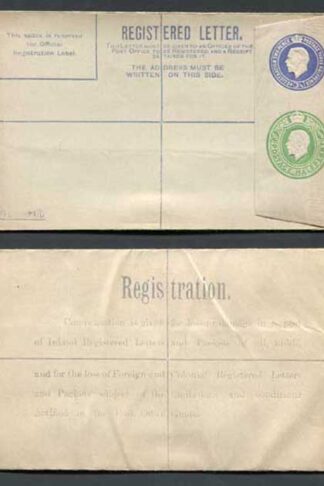 RP33b KGV 3 1/2d and 1/2d Compound Registered Envelope Size G Flap type 7 Mint