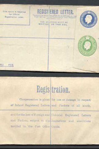 RP33b KGV 3 1/2d and 1/2d Compound Registered Envelope Size G Flap type 7 Mint