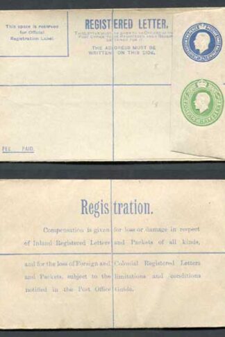 RP33b KGV 3 1/2d and 1/2d Compound Registered Envelope Size G Flap type 7 Mint