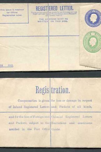 RP33b KGV 3 1/2d and 1/2d Compound Registered Envelope Size G Flap type 7 Mint