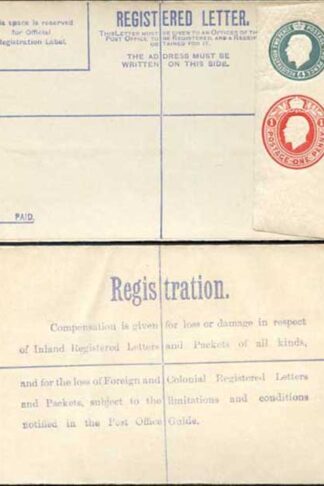 RP37 KGV 4d and 1d Compound Registered Envelope Size G Mint