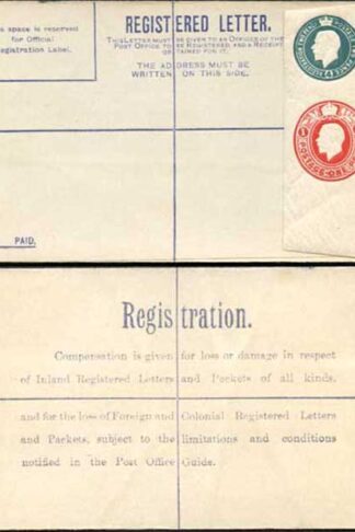 RP37 KGV 4d and 1d Compound Registered Envelope Size G Mint