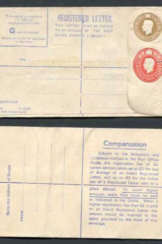 RP67 KGVI 5 1/2d and 1d Compound Registered Envelope Mint