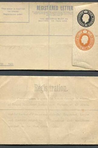 RP31b KGV 2d Black and 2d Orange Compound Registered Envelope Flap Type 7 Mint